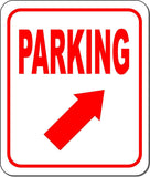 PARKING DIRECTIONAL RED 8 Arrow Variations Metal Aluminum composite sign