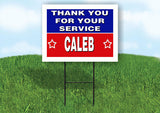 CALEB THANK YOU SERVICE 18 in x 24 in Yard Sign Road Sign with Stand