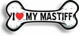 I Love My Mastiff Car Magnet Bumper Sticker 3"x7"