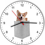 Pembroke Welch Corgi In Your Pocket Dog kitchen living room Wall Clock