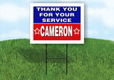 CAMERON THANK YOU SERVICE 18 in x 24 in Yard Sign Road Sign with Stand