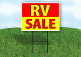 RV SALE RED YELLOW Plastic Yard Sign ROAD SIGN with Stand
