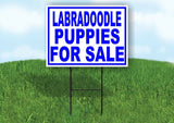 Labradoodle PUPPIES FOR SALE BLUE Yard Sign Road with Stand LAWN SIGN