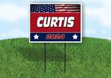 CURTIS FLAG RED 2024 18inx24in Yard Road Sign w/ Stand