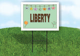 LIBERTY WELCOME BABY GREEN  18 in x 24 in Yard Sign Road Sign with Stand