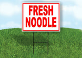 FRESH Noodle RED Yard Sign ROAD SIGN with Stand LAWN POSTER