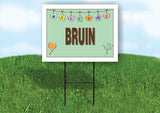 BRUIN WELCOME BABY GREEN  18 in x 24 in Yard Sign Road Sign with Stand