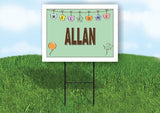 ALLAN WELCOME BABY GREEN  18 in x 24 in Yard Sign Road Sign with Stand