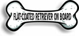 Dog on Board Flat-Coated Retriever Bone Car Magnet Bumper Sticker 3"x7"
