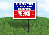 WESSON THANK YOU SERVICE 18 in x 24 in Yard Sign Road Sign with Stand