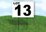 LOT 13 BLACK WHITE Yard Sign with Stand LAWN SIGN