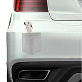 Bedlington Terrier Dog in pocket Fridge Car Magnet Bumper Sticker App size 4"x7"