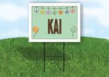 KAI WELCOME BABY GREEN  18 in x 24 in Yard Sign Road Sign with Stand