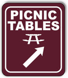 PICNIC TABLES DIRECTIONAL 45 DEGREES UP RIGHT ARROW Aluminum composite sign