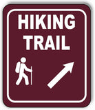 HIKING TRAIL DIRECTIONAL 45 DEGREES UP RIGHT ARROW Metal Aluminum composite sign