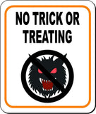 NO TRICK OR TREATING W WEREWOLF Metal Aluminum Composite Sign