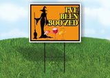 I'VE BEEN BOOZED WINE WITCH Yard Sign with Stand LAWN SIGN