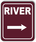 RIVER DIRECTIONAL RIGHT ARROW CAMPING Aluminum composite sign