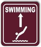 SWIMMING DIRECTIONAL UPWARDS ARROW CAMPING Metal Aluminum composite sign