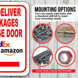 Please Deliver All Packages To Garage Door LEFT arrow outdoor Metal sign