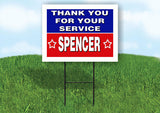 SPENCER THANK YOU SERVICE 18 in x 24 in Yard Sign Road Sign with Stand