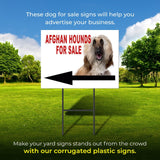 Afghan Hound 2 FOR SALE DOG LEFT ARROW Yard Sign with Stand LAWN SIGN