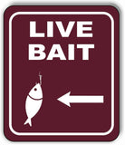 LIVE BAIT DIRECTIONAL LEFT ARROW CAMPING Metal Aluminum composite sign