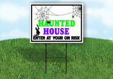 HAUNTED HOUSE SPIDERS Yard Sign with Stand LAWN SIGN