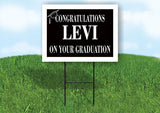 LEVI CONGRATULATIONS GRADUATE 18 in x 24 in Yard Sign Road Sign with Stand