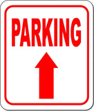 PARKING DIRECTIONAL RED 8 Arrow Variations Metal Aluminum composite sign