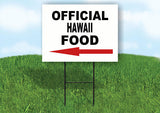 HAWAII OFFICIAL FOOD LEFT ARROW Yard Sign w Stand LAWN SIGN Single