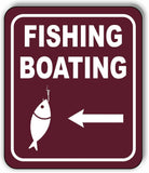 FISHING BOATING DIRECTIONAL LEFT ARROW CAMPING Metal Aluminum composite sign