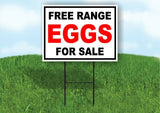 FREE RANGE EGGS FOR SALE BLACK RED Yard Sign Road with Stand LAWN SIGN