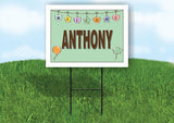 ANTHONY WELCOME BABY GREEN  18 in x 24 in Yard Sign Road Sign with Stand