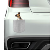 Fox Terrier Dog in pocket Fridge Car Magnet Bumper Sticker App size 4"x7"