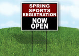 SPORTS REGISTRATION MAROON BLACK SPRING Yard Sign with Stand LAWN SIGN