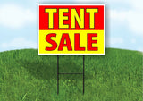 TENT SALE RED YELLOW Plastic Yard Sign ROAD SIGN with Stand