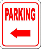 PARKING DIRECTIONAL RED 8 Arrow Variations Metal Aluminum composite sign