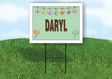 DARYL WELCOME BABY GREEN  18 in x 24 in Yard Sign Road Sign with Stand