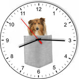 Collie In Your Pocket Puppy Dog kitchen living room Wall Clock