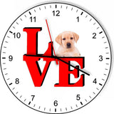 Yellow Lab Cute Puppy Dog kitchen living room Wall Clock