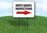INSPECTIONS RIGHT ARROW RED_ NORTH DAKOTA Yard Sign with Stand LAWN SIGN