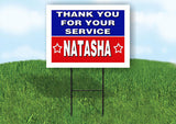 NATASHA THANK YOU SERVICE 18 in x 24 in Yard Sign Road Sign with Stand