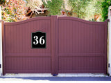 36 Bay Garage Door Plate Field Lane Gate Number BLACK Aluminum Composite Sign
