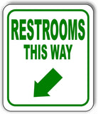 RESTROOMS THIS WAY DIRECTIONAL GREEN 8 Arrow Variations Aluminum composite sign