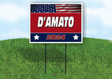 D'AMATO FLAG RED 2024 18inx24in Yard Road Sign w/ Stand