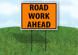 ROAD WORK AHEAD  construction  SAFTY ORANGE Yard Sign Road with Stand