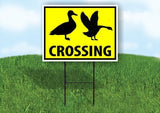 DUCK GOOSE CROSSING XING YELLOW Plastic Yard Sign ROAD SIGN with Stand