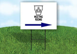 MEETING ROOMS BLUE ARROW RIGHT Yard Sign Road with Stand LAWN SIGN Single sided