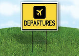 DEPARTURES YELLOW Yard Sign Road with Stand LAWN SIGN